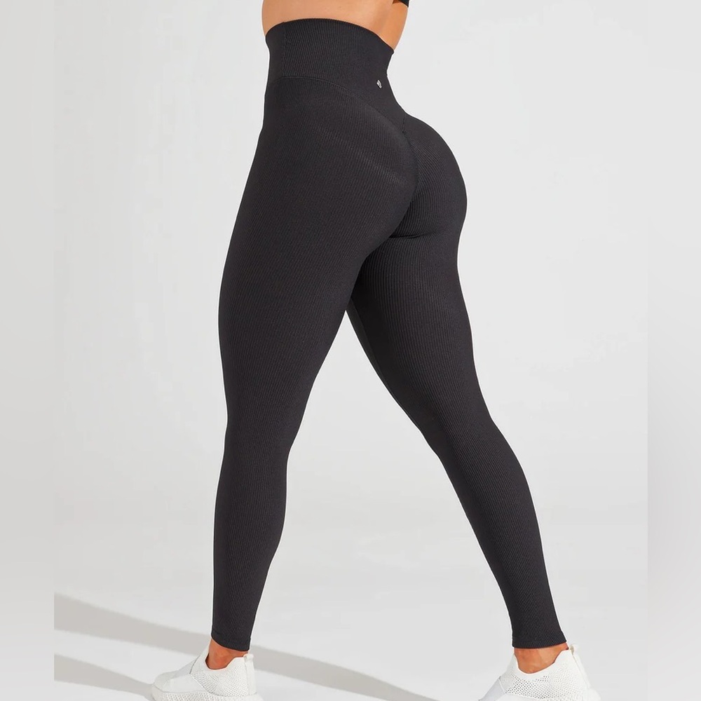 Buffbunny Material Girl Ribbed Legging - Onyx Black